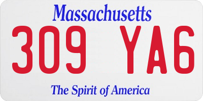 MA license plate 309YA6