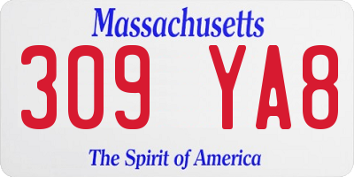 MA license plate 309YA8