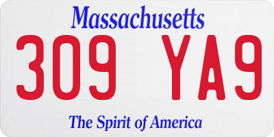 MA license plate 309YA9