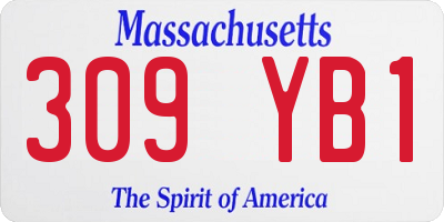MA license plate 309YB1