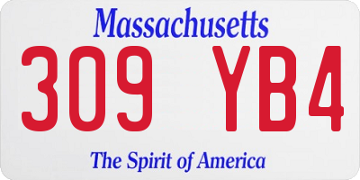 MA license plate 309YB4