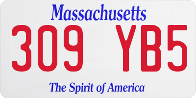 MA license plate 309YB5