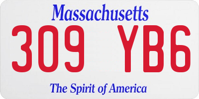MA license plate 309YB6