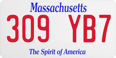 MA license plate 309YB7