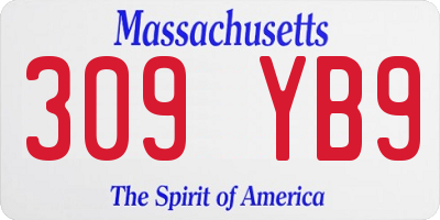MA license plate 309YB9
