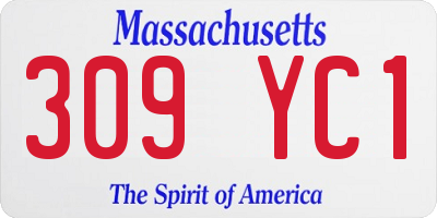 MA license plate 309YC1