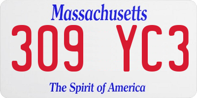 MA license plate 309YC3