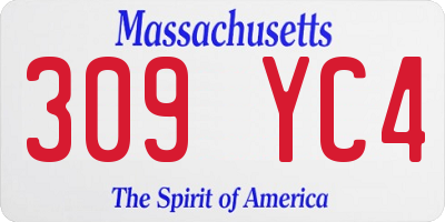 MA license plate 309YC4
