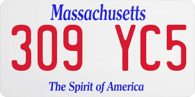 MA license plate 309YC5