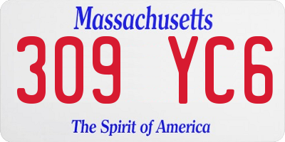 MA license plate 309YC6