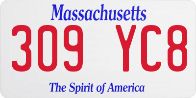 MA license plate 309YC8