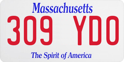 MA license plate 309YD0