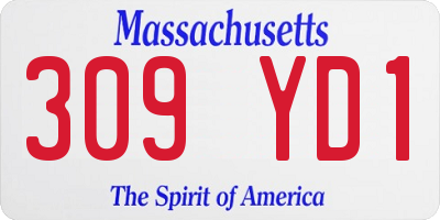 MA license plate 309YD1