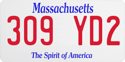 MA license plate 309YD2
