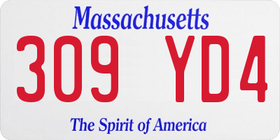MA license plate 309YD4