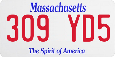 MA license plate 309YD5