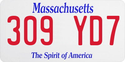 MA license plate 309YD7
