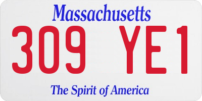 MA license plate 309YE1