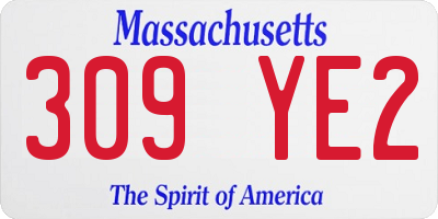 MA license plate 309YE2