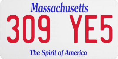 MA license plate 309YE5