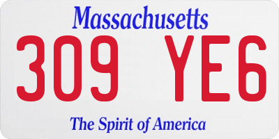 MA license plate 309YE6