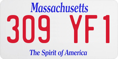 MA license plate 309YF1