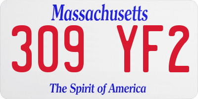 MA license plate 309YF2
