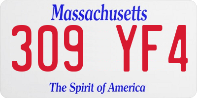 MA license plate 309YF4