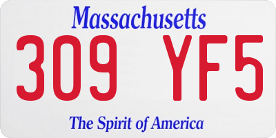 MA license plate 309YF5