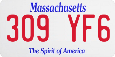 MA license plate 309YF6