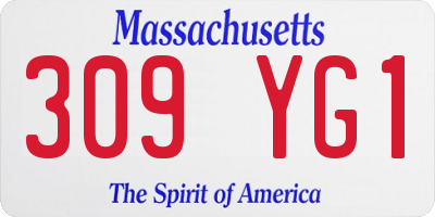 MA license plate 309YG1