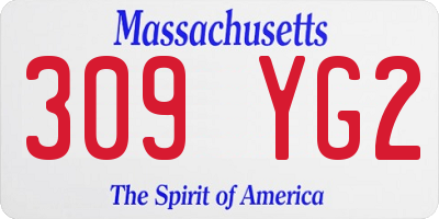 MA license plate 309YG2