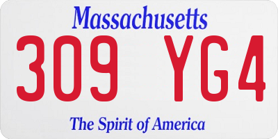 MA license plate 309YG4