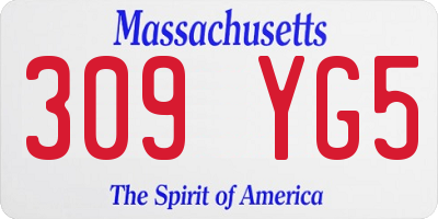 MA license plate 309YG5