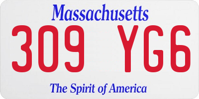 MA license plate 309YG6