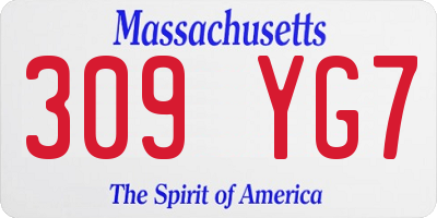 MA license plate 309YG7