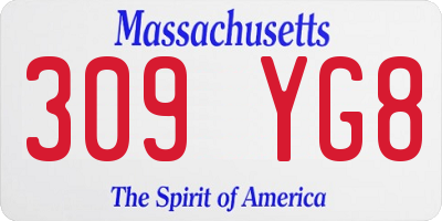 MA license plate 309YG8