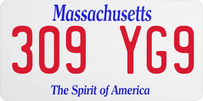 MA license plate 309YG9