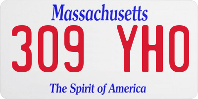 MA license plate 309YH0
