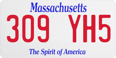 MA license plate 309YH5