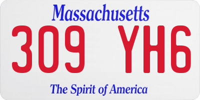 MA license plate 309YH6