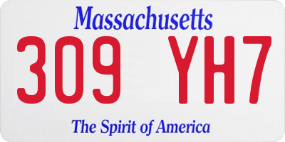 MA license plate 309YH7