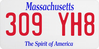 MA license plate 309YH8