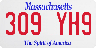 MA license plate 309YH9