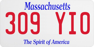MA license plate 309YI0