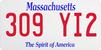MA license plate 309YI2