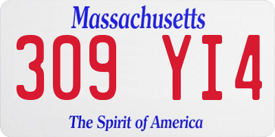 MA license plate 309YI4
