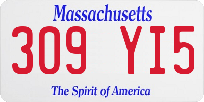 MA license plate 309YI5