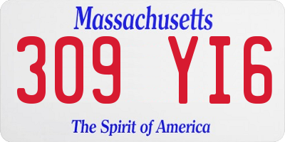 MA license plate 309YI6