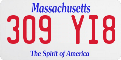 MA license plate 309YI8